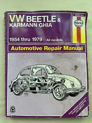 VW Beetle Karmann Ghia  1954-1979  Haynes Repair Manual Service Guide Book • $14.95