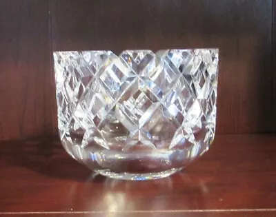 Signed ORREFORS SOFIERO Bowl GUNNAR CYREN GC Deep Cut Diamond Pattern Crystal • $75