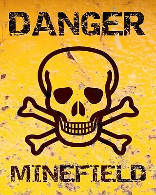 Danger Minefield Second World War Bomb British Army Metal Plaque Tin Sign 066 • £4.99