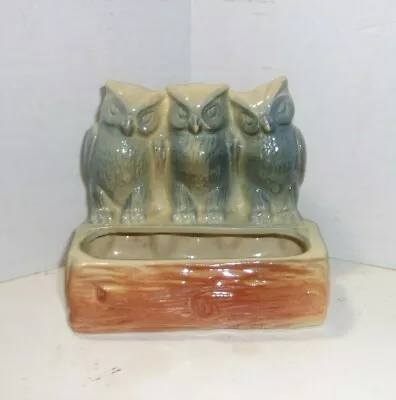 Vintage Owl Planter 3 Owls Pen Holder • $24