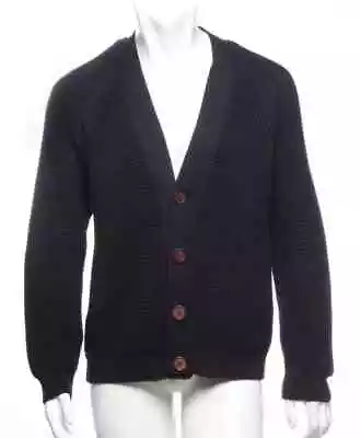 VINCE Mens Navy Dark Blue Cotton Heavy Knit Cardigan Long Sleeve Sweater XL • $89.95