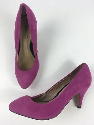 £6.24 • Buy Womens Topshop Magenta Suede Slip On High Heel Court Shoes Work Party Uk 3 Eu 36