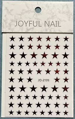 Nail Stickers Art Decal DIY Design 3D Waterproof Red Metallic Star JO-2199 • $2.49