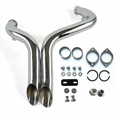 2  LAF Exhaust Pipes W/ Flange Kits For Harley Sportster Touring Triple Chrome • $145.99