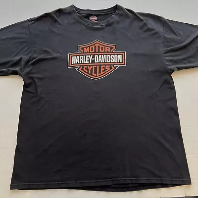 Vintage Harley Davidson Shirt Extra Large Black Orange White Biker Logo 90s Boar • $25