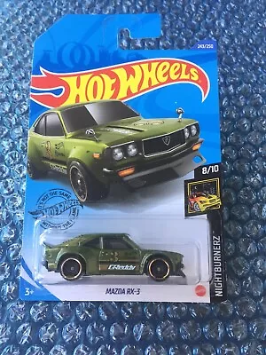 Hot Wheels - Mazda RX-3 - Green - LC - (HW Nightburnerz 2021) GReddy RX 3 Rotary • $14.99