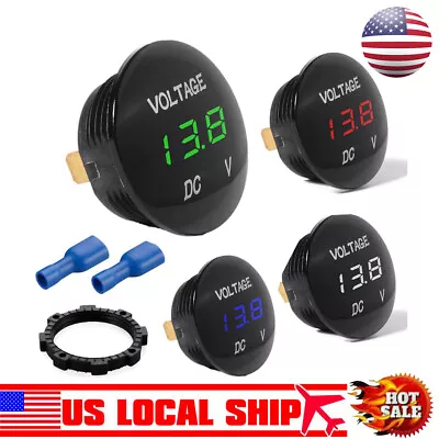 1/5/10X LED DC12-24V Digital Voltage Meter Display Voltmeter Motorcycle Car US • $43.88