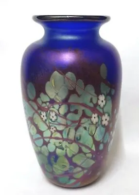 Okra Iridescent Vase 16cm Tall. Signed 1986 BCBV22. Excellant Condition • £100