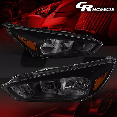 Pair Tinted Amber Corner Headlight Headlamps Lh+rh For 2015-2018 Ford Focus Mk3 • $137.95