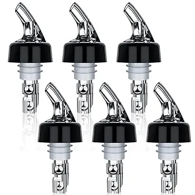 6 Set  Automatic Liquor Bottle Pourers Spouts 1 Oz Measured Liquor Pourers Shot • $18.64