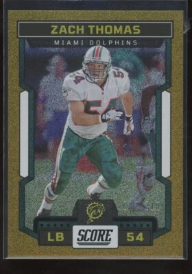 $1.50 • Buy Zach Thomas 2023 Score Football Gold Dots Parallel /210 Miami Dolphins TR-23