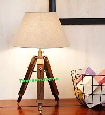 Vintage Tripod Table Adjustable Lamp Stand Tripod- Home Decor - Lamp Shade Not I • $43.34