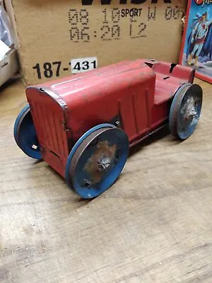 Vtg Marx Toys Pressed Steel Wind Up Tractor Bull Dozer Original Paint Runs! • $79.95