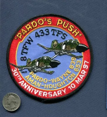 8th TFW 433rd TFS PARDO'S PUSH 30th 1967 USAF F-4 PHANTOM Squadron Patch • $11.99