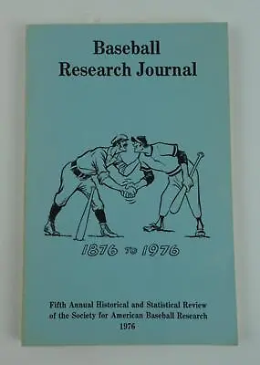Baseball Research Journal Fifth Annual Historical & Statistical Review 1976 Vtg • $14.99