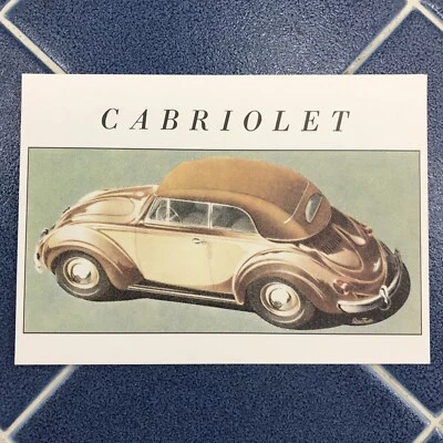 $9.99 • Buy VW BUG POSTCARD From GERMANY VINTAGE Volkswagen Beetle Cabriolet 1950’s Oval