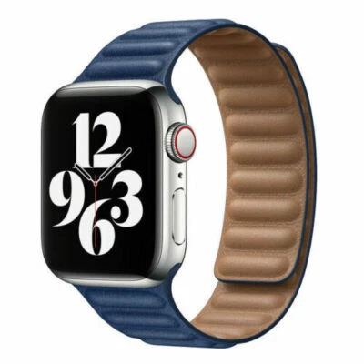 $13.82 • Buy For 41/ 45mm Apple Watch Series 8 7 6 5 4 3 2 Leather Link Band Magnetic Strap