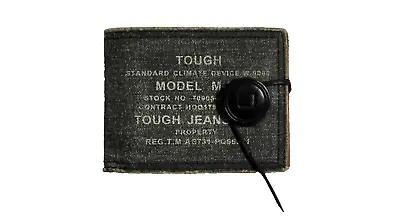 Tough  Model M 36 Army  Grey Denim Brown Leather Wallet • $39.20