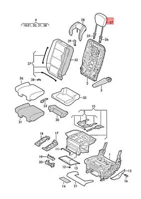 Genuine Head Restr. With Cover Leather 7N0883901KOTQ • $361.08