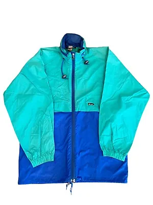 Vintage K-Way International Windbreaker Jacket Size M Teal Blue Full Zip 80s 90s • $29.99