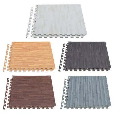 Interlocking EVA Foam Floor Tiles Wood Effect Kids Baby Play Room Gym Soft Mats • £44.95