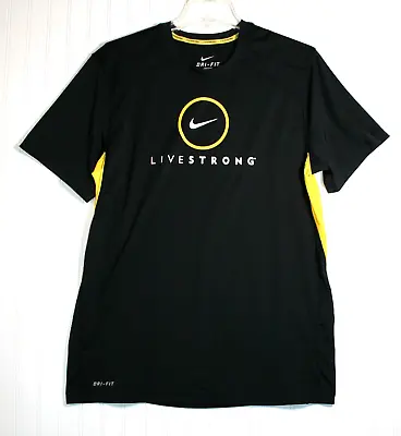 Nike Livestrong Men's Medium Black W Gold Short Sleeve T-shirt • $14