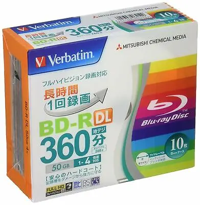 Verbatim Mitsubishi 50GB 4x Speed BD-R Blu-ray Recordable Disk 10 Pack - In • $36