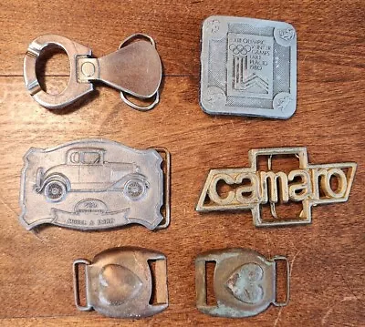 Vintage Lot Of Belt Buckles Ford Model A 50th Camaro Olympics Beer Pull Tab • $39.99