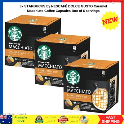 3x Starbucks Caramel Macchiato By NESCAFE Dolce Gusto Coffee Pods 6+6 Capsules  • $36.99