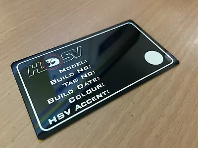 $85 • Buy Hsv Build Tag / Plate For Vz Ve Ve2 Clubsport Gts Maloo Senator Commodore Ss