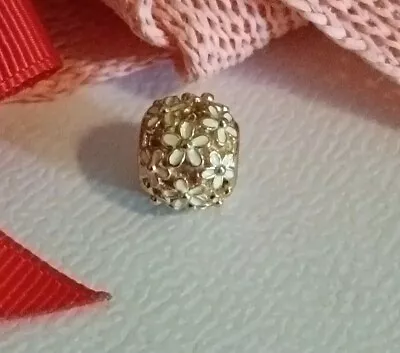 Authentic Pandora Rose Gold Darling Daisy White Enamel Bead  Charm Vgc • $52
