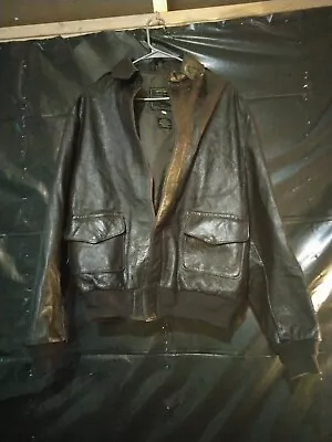 VTG 60s Sporty’s Pilot Shop Type A-2 Flight Goatskin Leather Jacket Made USA 46 • $99.99