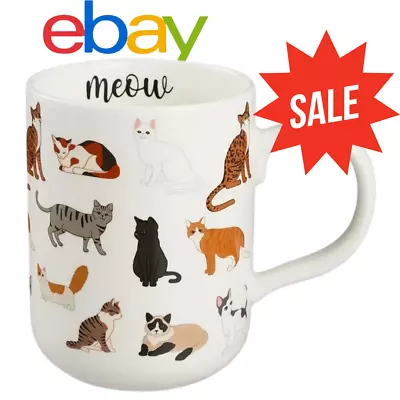 Mainstays 16.06-oz Stoneware Cat Mug White - Free Shipping • $8.50