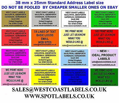 £3.49 • Buy COLOURED Personalised Address Labels  / Sender Security/ Craft  Return  Stickers