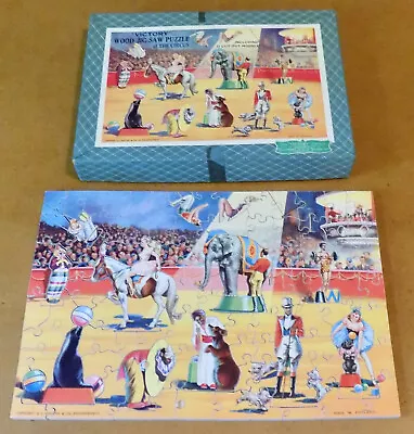 Vintage Victory Plywood Jig-Saw Puzzle Circus 89 Pieces With Box 12 Cut Outs • $29.99