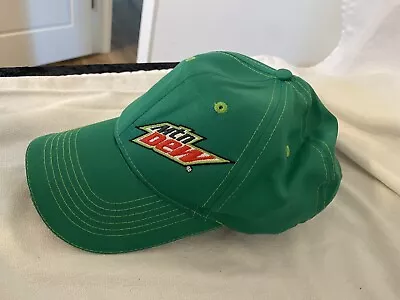 Mountain Dew Soda Gear Hat Cap Hook & Loop Back Strap Green Advertising Mtn Dew • $9.95