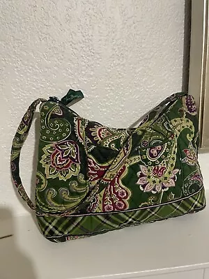 Vera Bradley Green Paisley Crossbody Shoulder Bag RETIRED Medium Size • $16