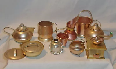 Vintage Metal Miniature Pots & Pans Kettles Coffee Grinder + • $8