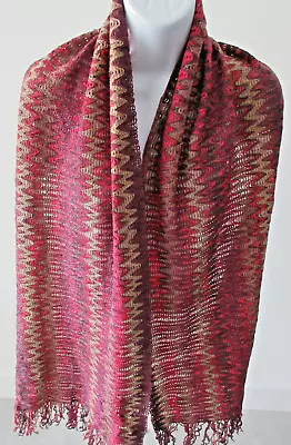 Missoni Luxrex Zig Zag Shawl/wrap/Scarf- Italy - Orange Label 76  X 19  • $99