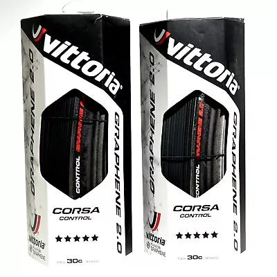 Vittoria Corsa Control G+2.0 700 X 30C Clincher Bike Tire 320TPI Black 1 Or 2pcs • $69