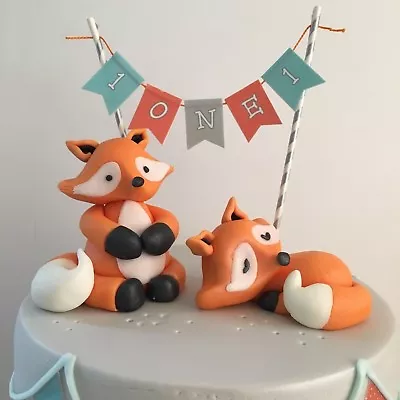 Edible 3D Fox Animals - Cupcake Toppers / Edible Sugar Cake Decoration • £7.50