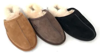 Ugg Mens Scuff Slippers Water Resistant Suede Black Chestnut And Espresso  • $64.99