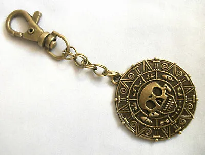 £3.99 • Buy A Pirates Of The Caribbean Aztec Coin Medallion Skull Keyring Bag Handbag Charm 