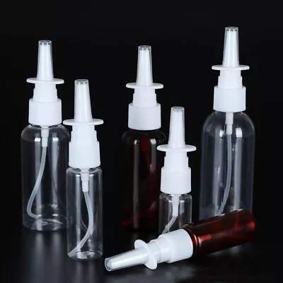 5x Amber Empty Nasal Pumps Spray Bottle Mist Nose Personal Care 10/30/50ML • $5.02