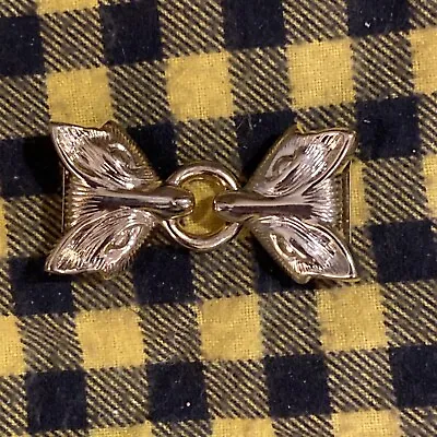 New Vintage Gold Tone Fox Equestrian 2 Piece Interlocking 1/2” Belt Buckle NOS • $9