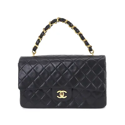 $3344.83 • Buy CHANEL Matelasse Chain Hand Bag Leather Black Coco Logos Vintage 90196717