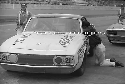 1970 NASCAR - Cale Yarborough #21 MERCURY Wood Bros. -- Racing B&W NEGATIVE #537 • $9.99