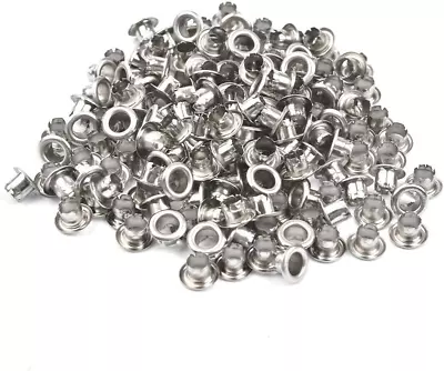 500 Pack 3/16  Silvery Metal Grommets Eyelets 5Mm Hole Self Backing Eyelets For • $15.87