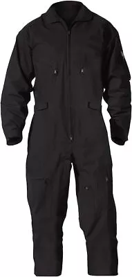 Mens Black Flight Suit Jumpsuit Aviation Fighter Pilot Zipper Cosplay Costume • $63.99