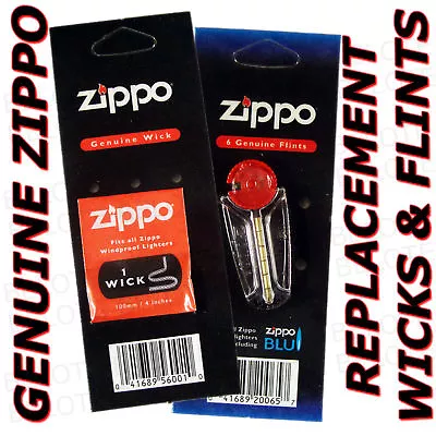 Zippo ACCESSORIES Wick & Flint SET 1 Of EA Wicks Flints • $6.95